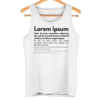 Lorem Ipsum タンクトップ - Kawaiitshirt