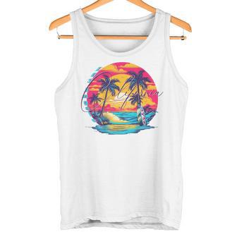 Los Angeles California、サーフィンサーフボードレトロ タンクトップ - Kawaiitshirt
