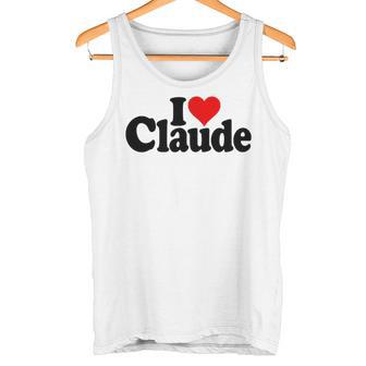 I Love Heart Claude Namee On A タンクトップ - Kawaiitshirt