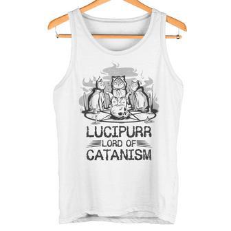 Lucipurr 黒猫 魔法 悪魔 猫 ルシファー オカルティズム タンクトップ - Kawaiitshirt