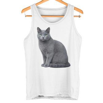 Motif De Race De Chat Bleu Russe Pour Les Amoureux Des Chats Haut De Gamme Débardeur e - Cadeauxyz