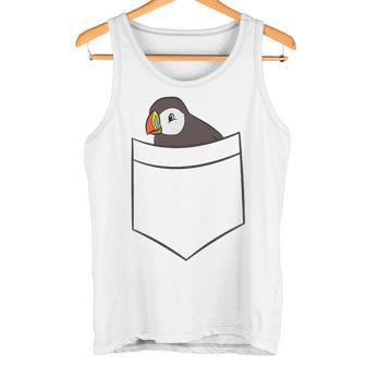 Puffin In The Pocketeabird Iceland Pocket Puffin タンクトップ - Kawaiitshirt
