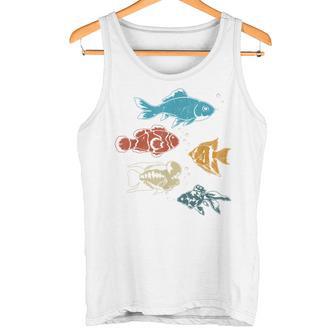 Retro Amante De Los Peces Acuario Bajo El Agua Peces Camiseta sin mangas - Regaloses