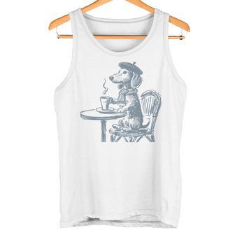 Retro Dachshund París Perro Francés Caféalchicha Perro Mamá Papá Camiseta sin mangas - Regaloses