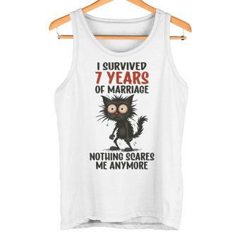 Séptimo Aniversario De Bodasobreviví A 7 Años De Matrimonio Camiseta sin mangas - Regaloses
