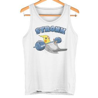 Stronk オカメインコ フィットネス オウム ワークアウト オカメインコ 鳥 ミーム タンクトップ - Kawaiitshirt