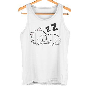 West Highland ホワイトテリア 犬 眠っているかわいいウェスティー タンクトップ - Kawaiitshirt