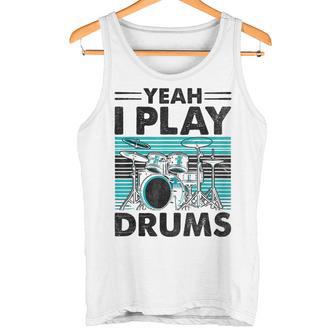 Yeah I Play Drums Drummer Play Drumming タンクトップ - Kawaiitshirt