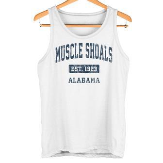 アラバマ州マッスルショールズアラバマ州ヴィンテージスポーツエスタブリッシュドネイビーデス タンクトップ - Kawaiitshirt
