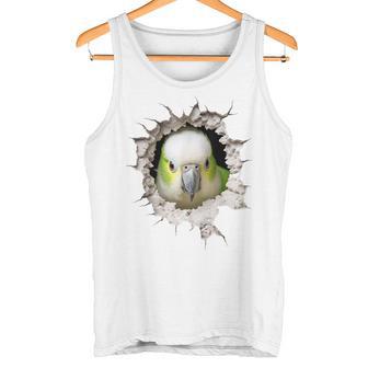 オウム アニマルプリント 動物園 図面 アートワーク 顔 オウム タンクトップ - Kawaiitshirt