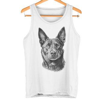 オーストラリアンケルピードッグモチーフペットアート オーストラリアンケルピー タンクトップ - Kawaiitshirt