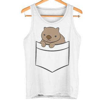 オーストラリアン・ウォンバット ポケット付き キュート ベビー ウォンバット タンクトップ - Kawaiitshirt