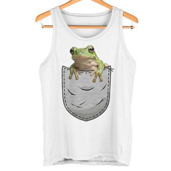 カエルの胸ポケット。 タンクトップ - Kawaiitshirt