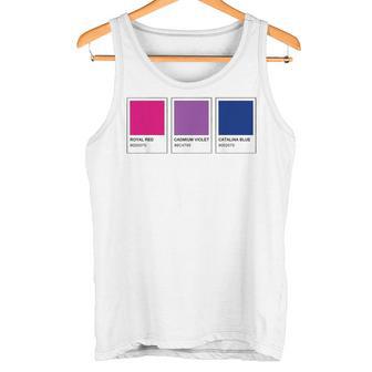 カラーパレット バイセクシャルプライド バイセクシャルフラッグ バイセクシャルカラー Cu タンクトップ - Kawaiitshirt