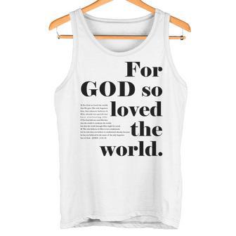クリスチャン ジョン 3 16 18 Godo Loved The World 聖書の一節 長袖tシャツ タンクトップ - Kawaiitshirt