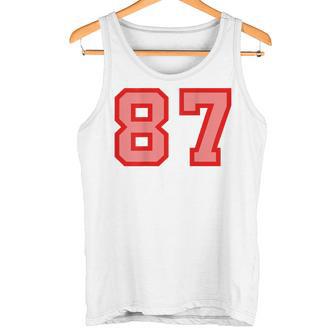 クールなレトロなレタリングジャージバック番号87 Eightyseven タンクトップ - Kawaiitshirt