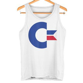 コモドール C64 大文字 ブルーレッド タンクトップ - Kawaiitshirt