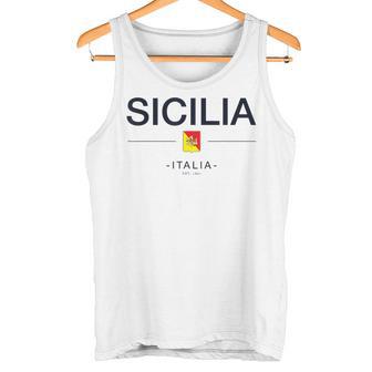 シチリア家族旅行 イタリア国旗 イタリアギフト シチリア島 タンクトップ - Kawaiitshirt