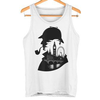 シャーロックホームズ&ロンドンのスカイラインシルエットギフト タンクトップ - Kawaiitshirt