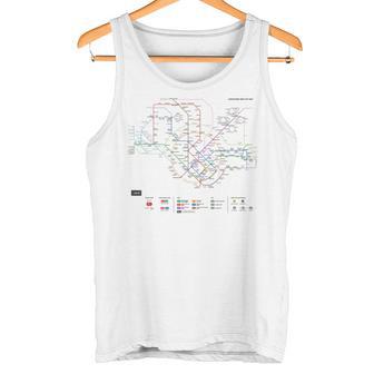 シンガポール鉄道メトロ郊外鉄道 – お土産ルートマップ タンクトップ - Kawaiitshirt