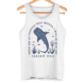 ジンベイザメ イザヤ 43 2 オーシャン 聖書 詩 アート 背面 タンクトップ - Kawaiitshirt