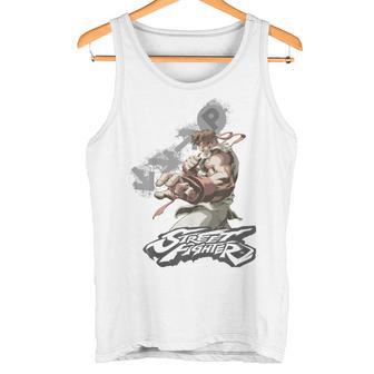 ストリートファイター リュウ ポートレート 火の玉 壮大な対決 ゲーマー タンクトップ - Kawaiitshirt