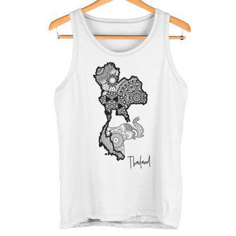 タイのマンダラ、タイの地図、象のマンダラ タイ タンクトップ - Kawaiitshirt
