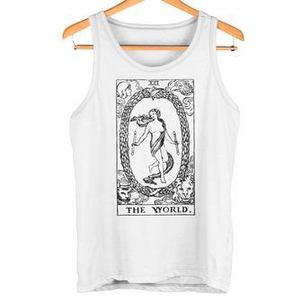 タロットカード ザ・ワールド タロット タンクトップ - Kawaiitshirt
