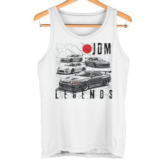 バックプリント ディストレス Jdm レジェンド レースカー 日本国旗 ギフト タンクトップ - Kawaiitshirt