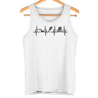 トライアスロンecgハートラインデザイン 頑張るトライアスリートのために タンクトップ - Kawaiitshirt