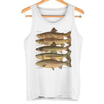 トラウト魚種種フィッシング フライフィッシング トラウト タンクトップ - Kawaiitshirt