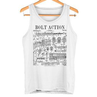 ハンティングライフルボルトアクション銃器ヴィンテージガン特許プリント タンクトップ - Kawaiitshirt