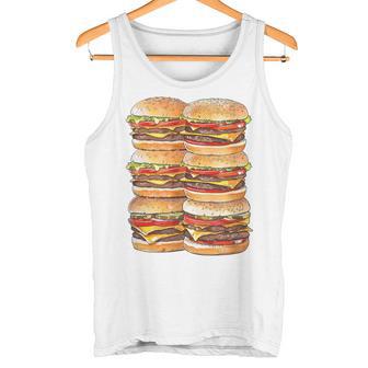 ハンバーガーデイパック ハンバーガー 6パック 腹筋 フェイク腹筋ジム タンクトップ - Kawaiitshirt