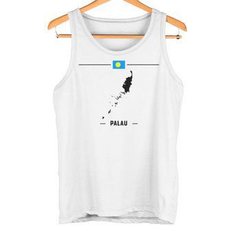 パラオ国旗、地図と国名 パラオ タンクトップ - Kawaiitshirt