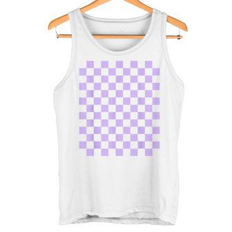 パープルラベンダーチェッカーボード タンクトップ - Kawaiitshirt
