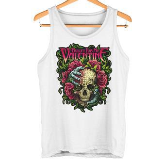 ファニー・ブレット、マイ・バレンタイン・スカル・ローゼズ、レッド・ブラッド・ホラー タンクトップ - Kawaiitshirt