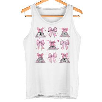 フリーメイソン フリーメイソン フリーメイソン ガール コケット リボン ピンク ママ タンクトップ - Kawaiitshirt