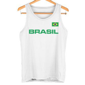 ブラジル ブラジル フラッグ アスレチック ジャージスタイル タンクトップ - Kawaiitshirt