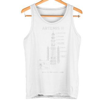 ブループリント スペースロケット 打ち上げミッション トゥ・ザ・ムーン アルテミス2 タンクトップ - Kawaiitshirt