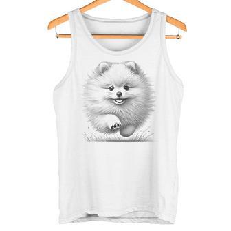 ポメラニアンポンポン犬のランニングデザインのアイデア タンクトップ - Kawaiitshirt