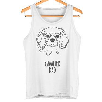 ラインアートベストドッグダッドメンズ-キャバリア 長袖tシャツ タンクトップ - Kawaiitshirt