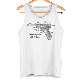 ルガーピストル Ww2 ドイツ軍 P08 断面図 タンクトップ - Kawaiitshirt