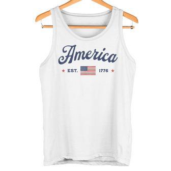 ヴィンテージ アメリカ国旗 Usa 4Th Of July American Flag Patriotic タンクトップ - Kawaiitshirt