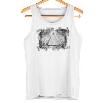 ヴィンテージ イルミナティ オールシーイング アイ ダラー フリーメイソン タンクトップ - Kawaiitshirt