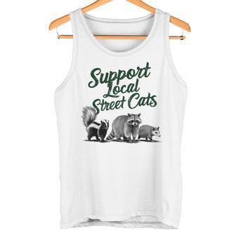 地元のストリートキャットをサポート アライグマ スカンク ポッサム タンクトップ - Kawaiitshirt