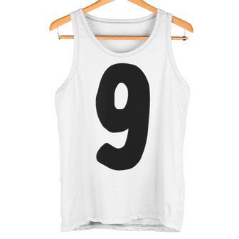 数字 9 太字 ブラック タンクトップ - Kawaiitshirt