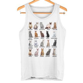 猫の種類教育猫の品種チャートガイド タンクトップ - Kawaiitshirt