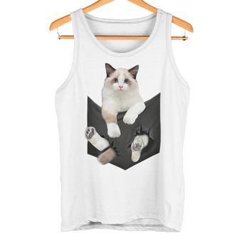 猫好き ラグドール 猫 ポケット入り タンクトップ - Kawaiitshirt
