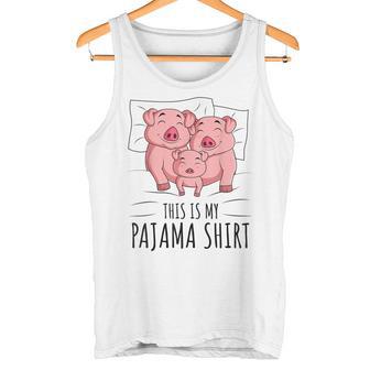 眠っている豚が大好きな豚のパジャマ。 タンクトップ - Kawaiitshirt