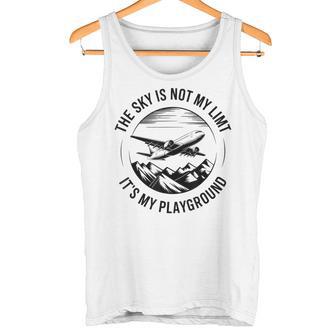 空は私の限界ではない 飛行機デザイン タンクトップ - Kawaiitshirt